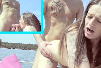 MEGA TRETBOOT public FICK und blowjob !!