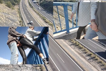 Auf der Autobahnbrücke gefickt