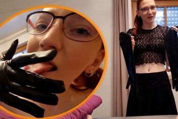 Überraschung!!! Abmelkung in Wetlook-Handschuhen!