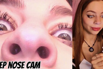 Extreme Nose Close-Up After Blowing