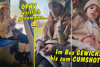 Öffentlicher Personen-nah-VERKEHR lol Wichsen im Stadtbus bis zum Cumshot!