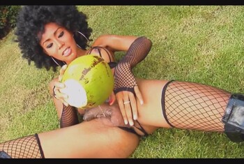 Playing Fresh Coconut Masturbation