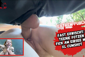 Riskanter Public Fick am Eibsee mit Mega Cumshot!