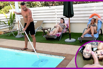 POOLBOY VERFÜHRT?! SPERMAFRESSE FÜR FRECHE DREIER SCHLAMPEN!