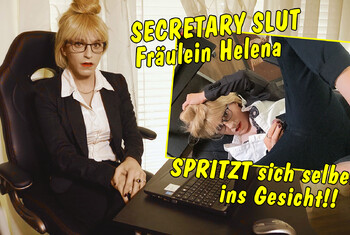Secretary Slut Fräulein Helena – statt Diktat gibts das eigene Sperma ins Gesicht!